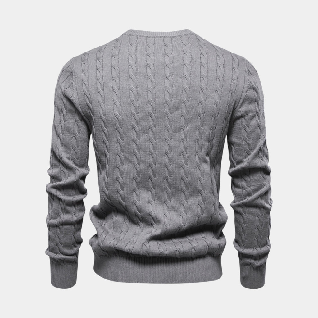 Cable Knit Crew Neck Sweater Regular Fit for Men
