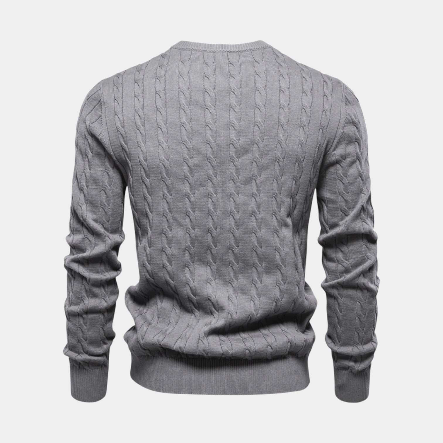 Cable Knit Crew Neck Sweater Regular Fit for Men