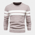 Striped Crewneck Pullover Sweater Slim Fit for Men