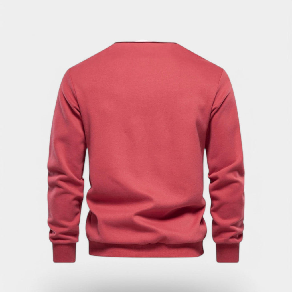 Dress Collar Polo Sweatshirt Cotton Pullover for Men