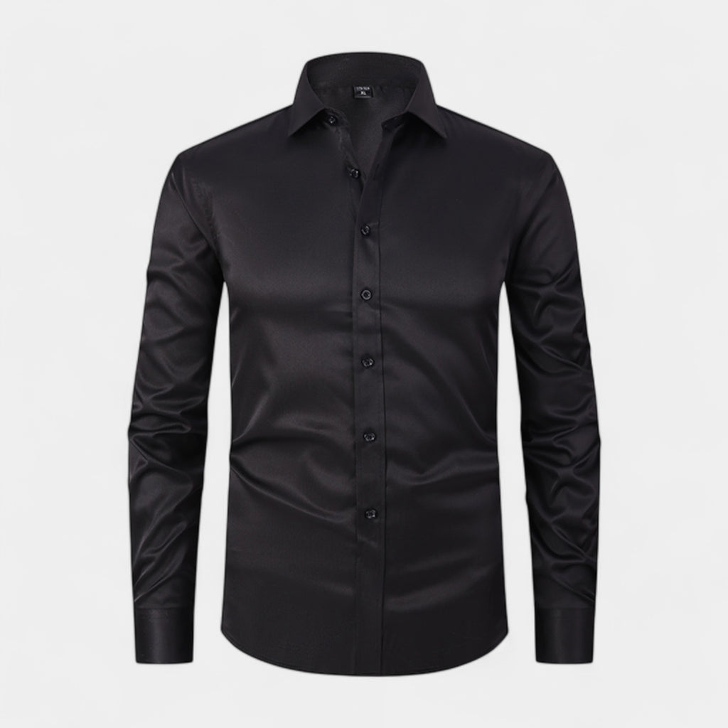 Slim Fit Cotton Blend Button-Down Dress Shirt for Men