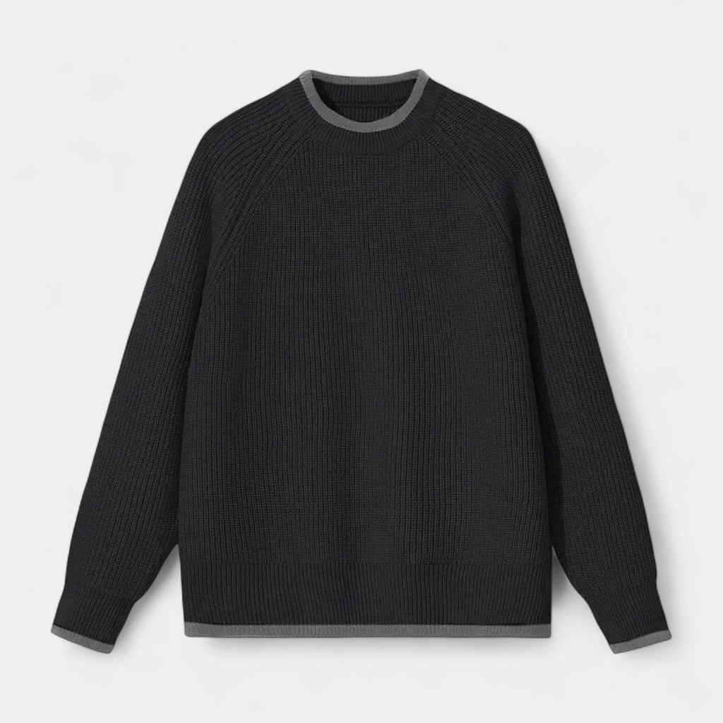 Mock Neck Ribbed Knit Sweater Regular Fit for Men