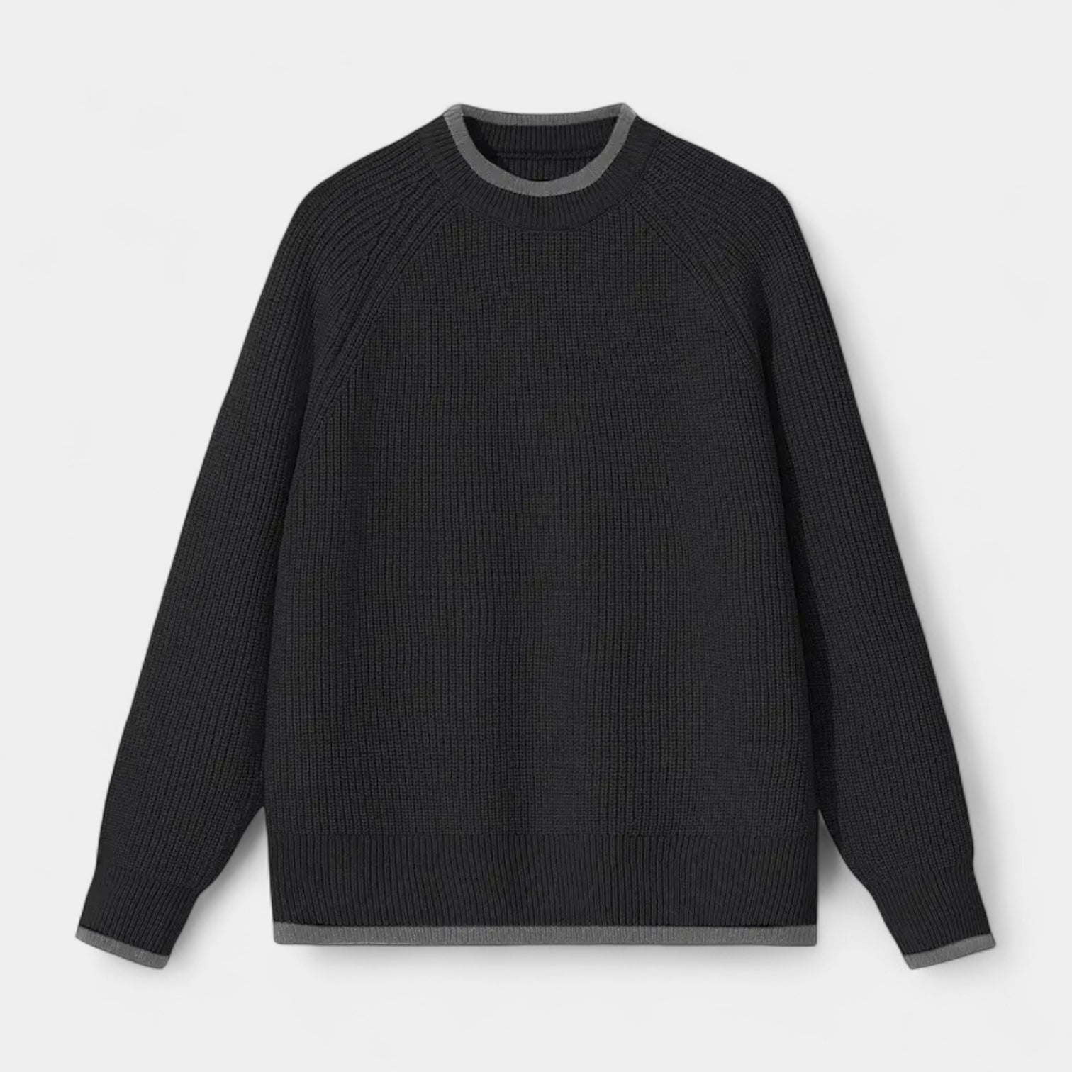Mock Neck Ribbed Knit Sweater Regular Fit for Men