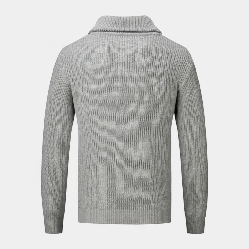 Waffle Knit Half-Zip Sweater Regular Fit for Men