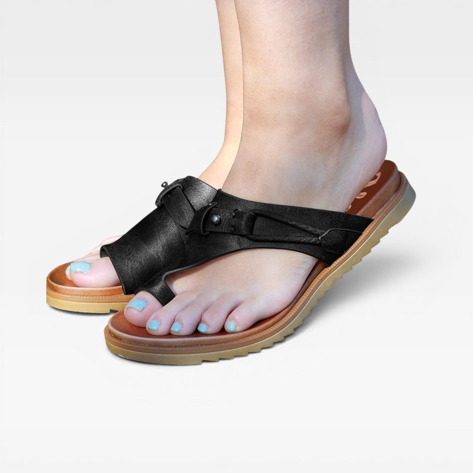 Women's Leather Toe-Loop Orthopedic Sandals