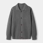 Ribbed Knit Button-Up Cardigan Regular Fit for Men