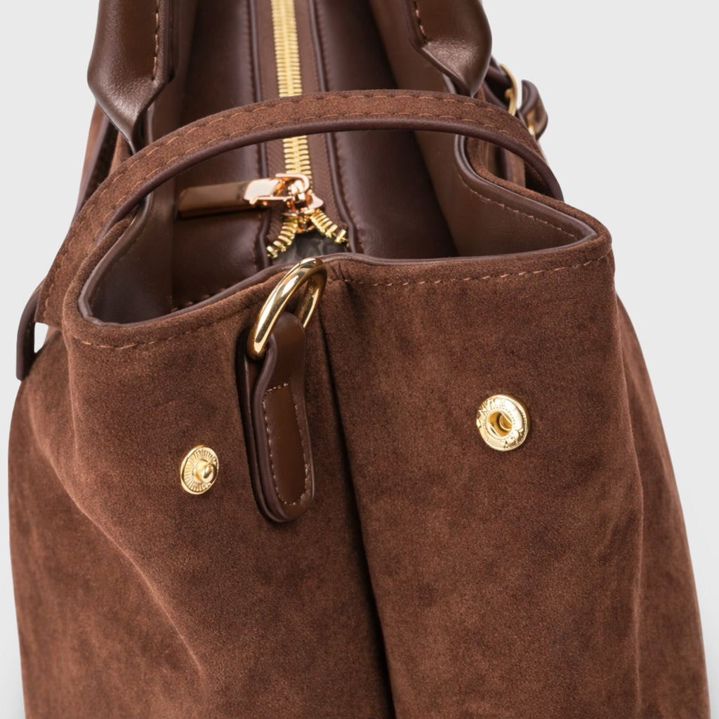 Women's Structured Suede Crossbody Bag