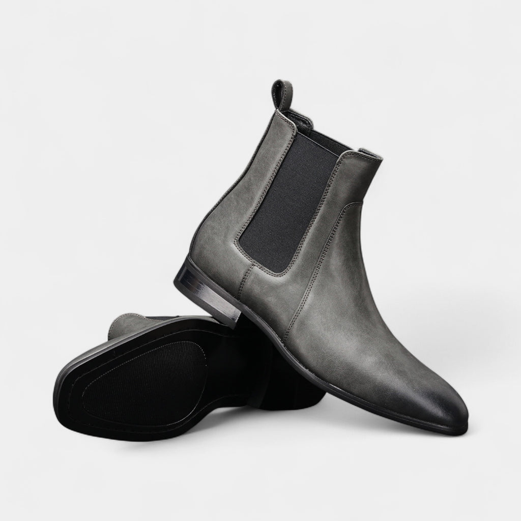 Faux Leather Chelsea Boots Elastic Panel for Men