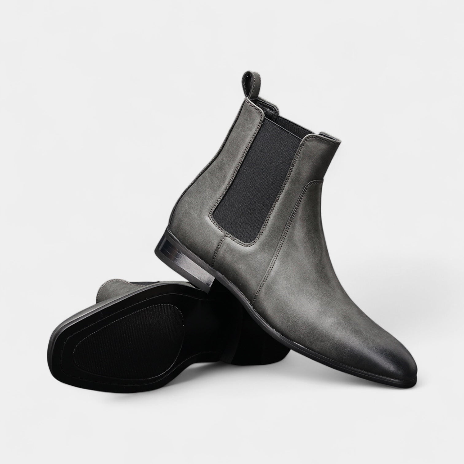Faux Leather Chelsea Boots Elastic Panel for Men