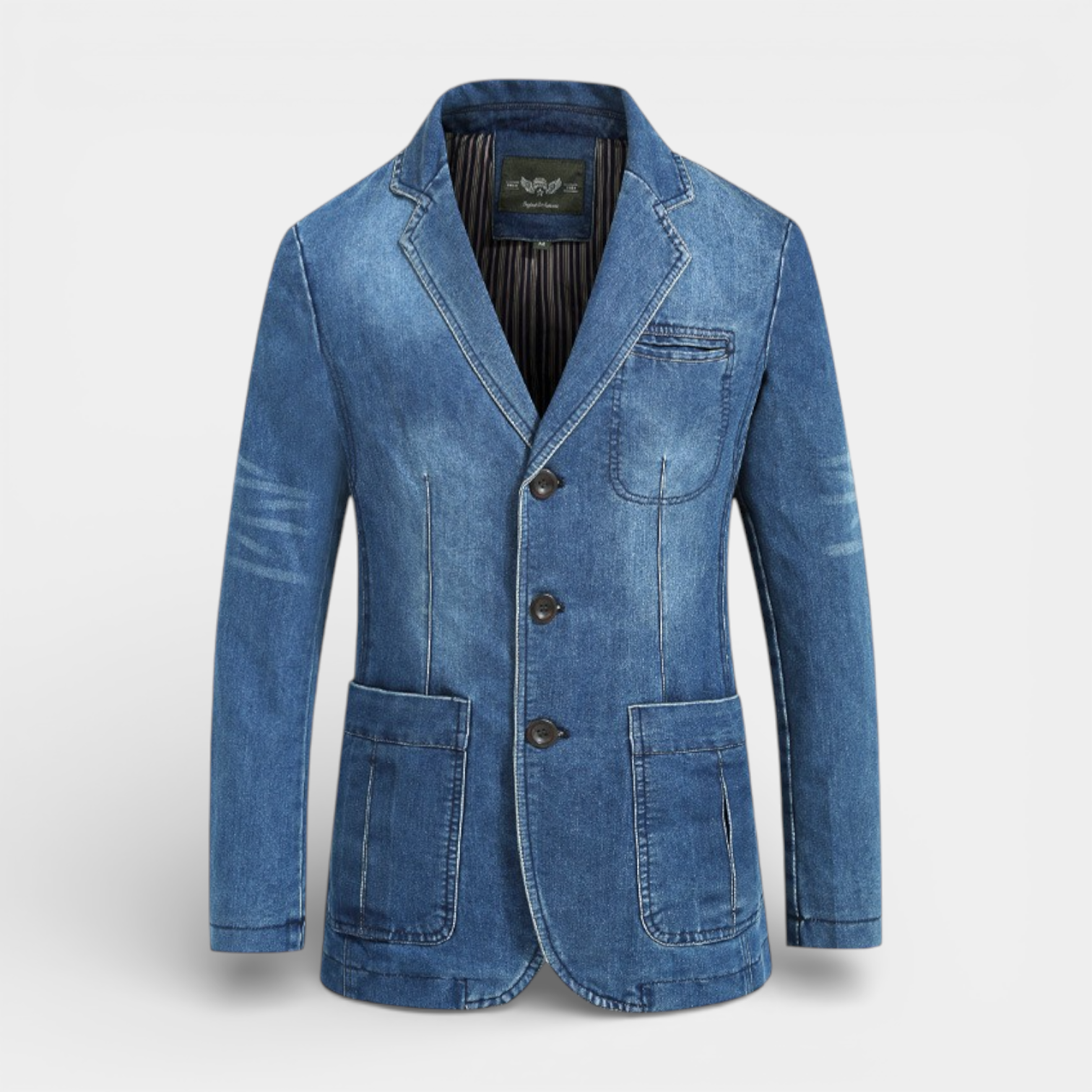 Denim Blazer Jacket Tailored Regular Fit for Men