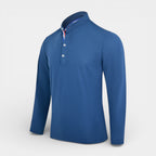 Long Sleeve Henley Shirt Band Collar Regular Fit for Men