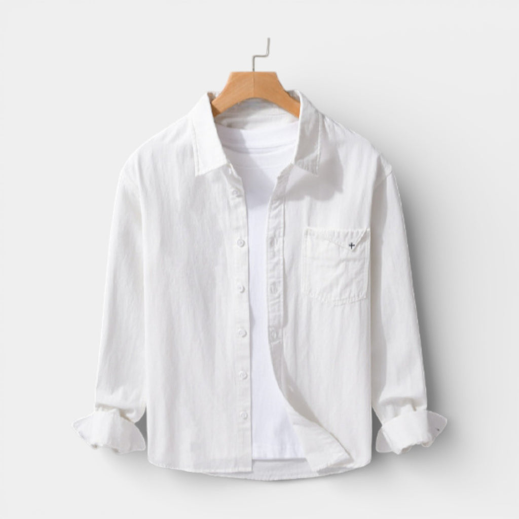 Long Sleeve Button-Down Shirt Relaxed Fit for Men