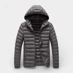 Hooded Quilted Jacket Lightweight Padded for Men