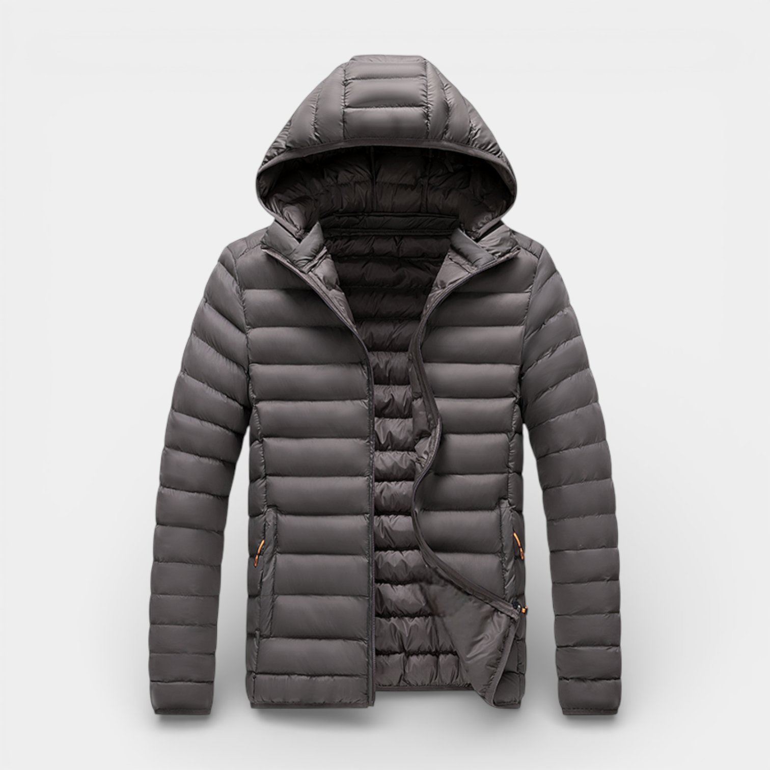 Hooded Quilted Jacket Lightweight Padded for Men