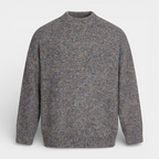Relaxed Fit Fisherman Crewneck Knit Sweater for Men