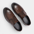 Lace-Up Derby Dress Shoes Smooth Rounded Toe for Men