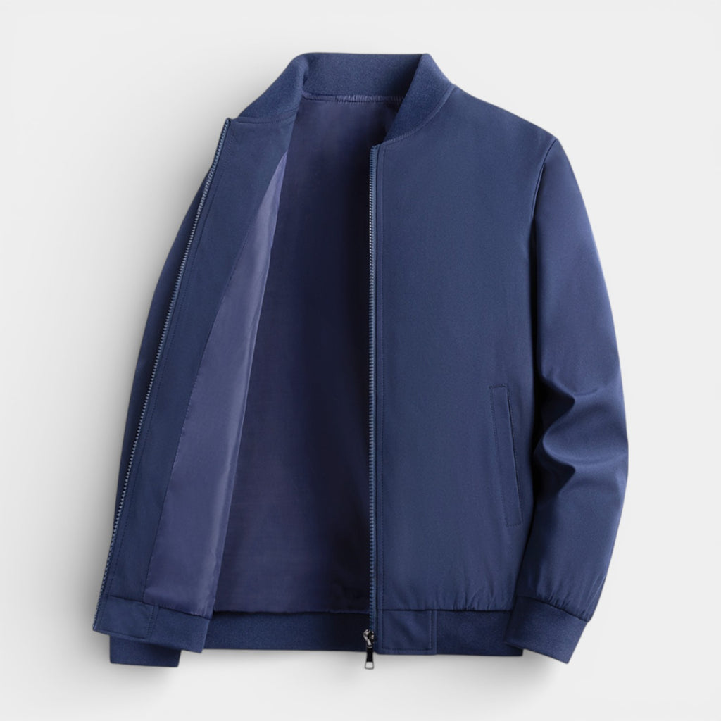Zip-Front Stand Collar Jacket Regular Fit for Men