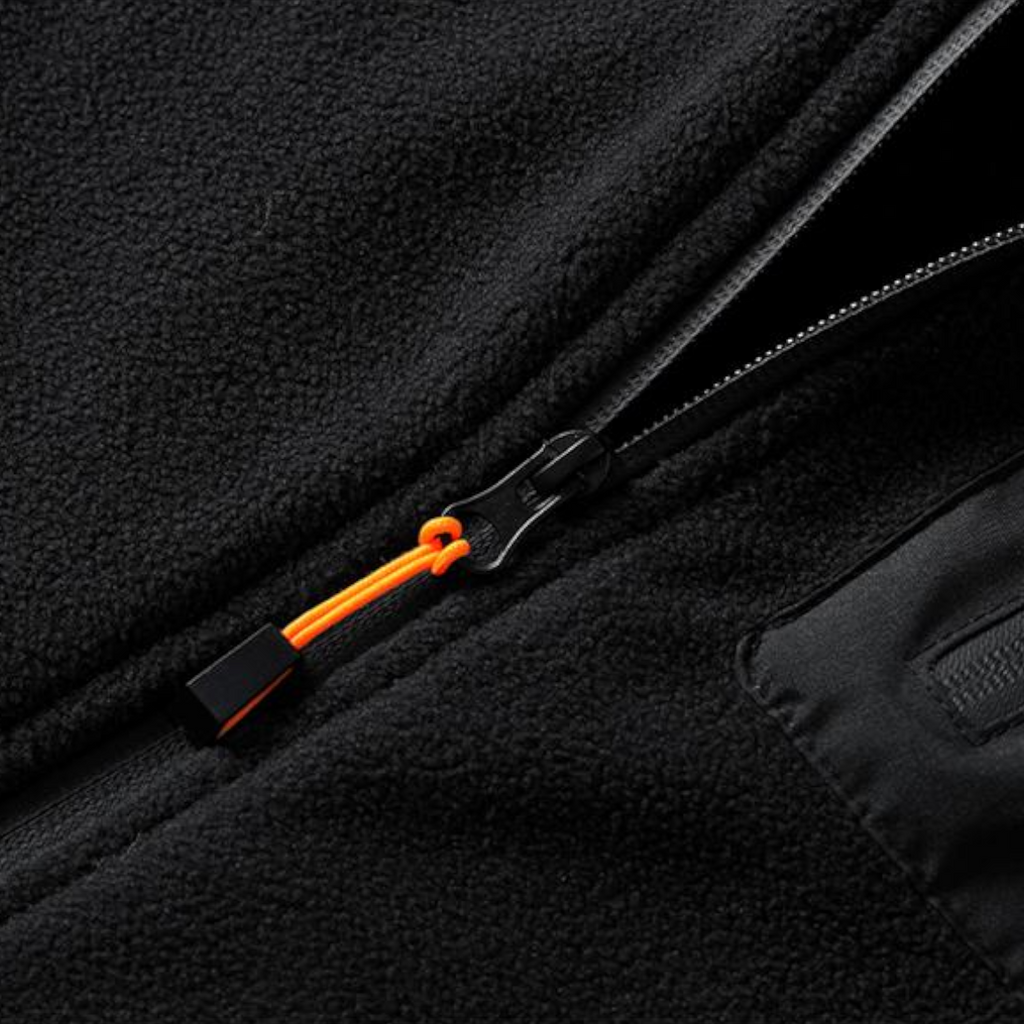 Fleece Full-Zip Jacket Stand Collar Regular Fit for Men