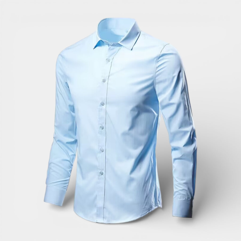 Slim Fit Long Sleeve Button-Up Shirt for Men