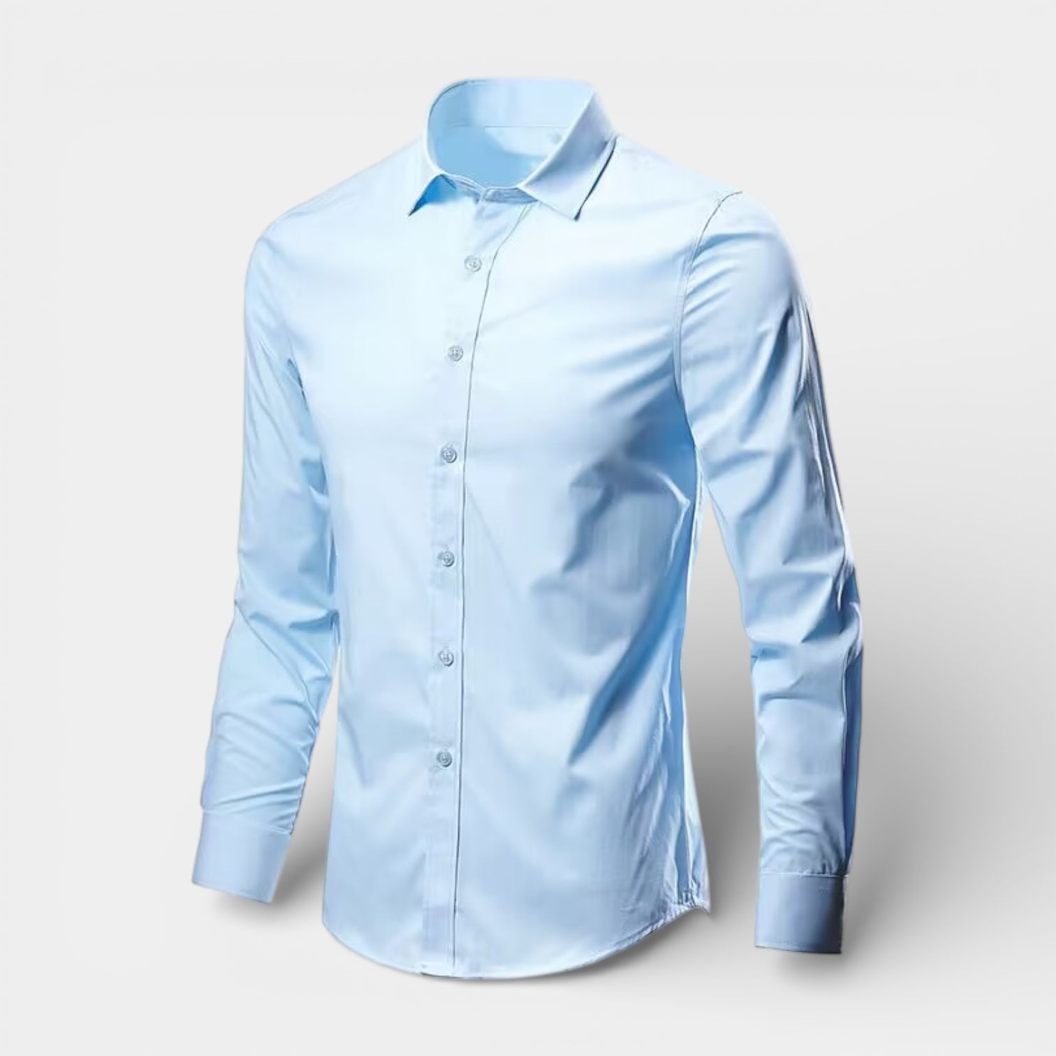 Slim Fit Long Sleeve Button-Up Shirt for Men