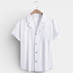 Short Sleeve Button-Up Textured Shirt Regular Fit for Men