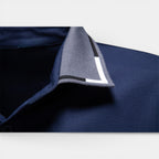 Short Sleeve Polo Shirt Contrast Trim Button-Up for Men