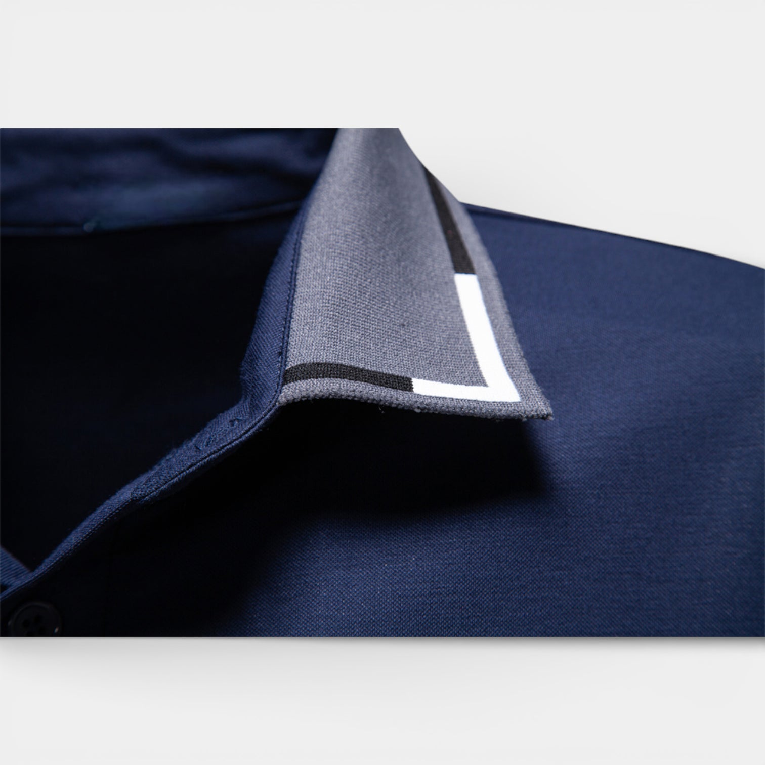 Short Sleeve Polo Shirt Contrast Trim Button-Up for Men