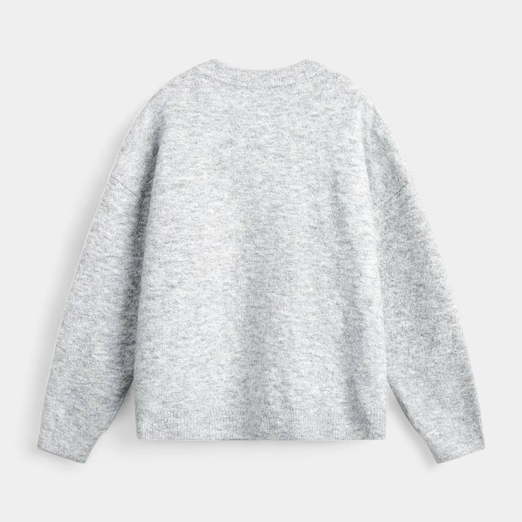 Henley Knit Wool Sweater Three-Button Placket for Men