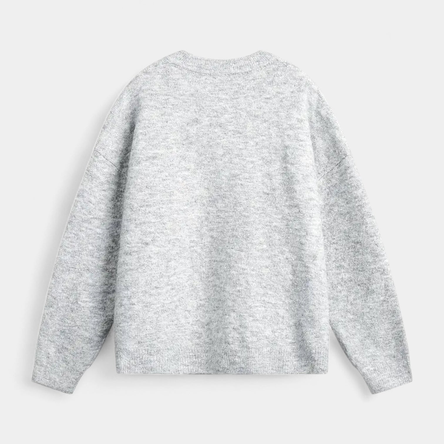 Henley Knit Wool Sweater Three-Button Placket for Men