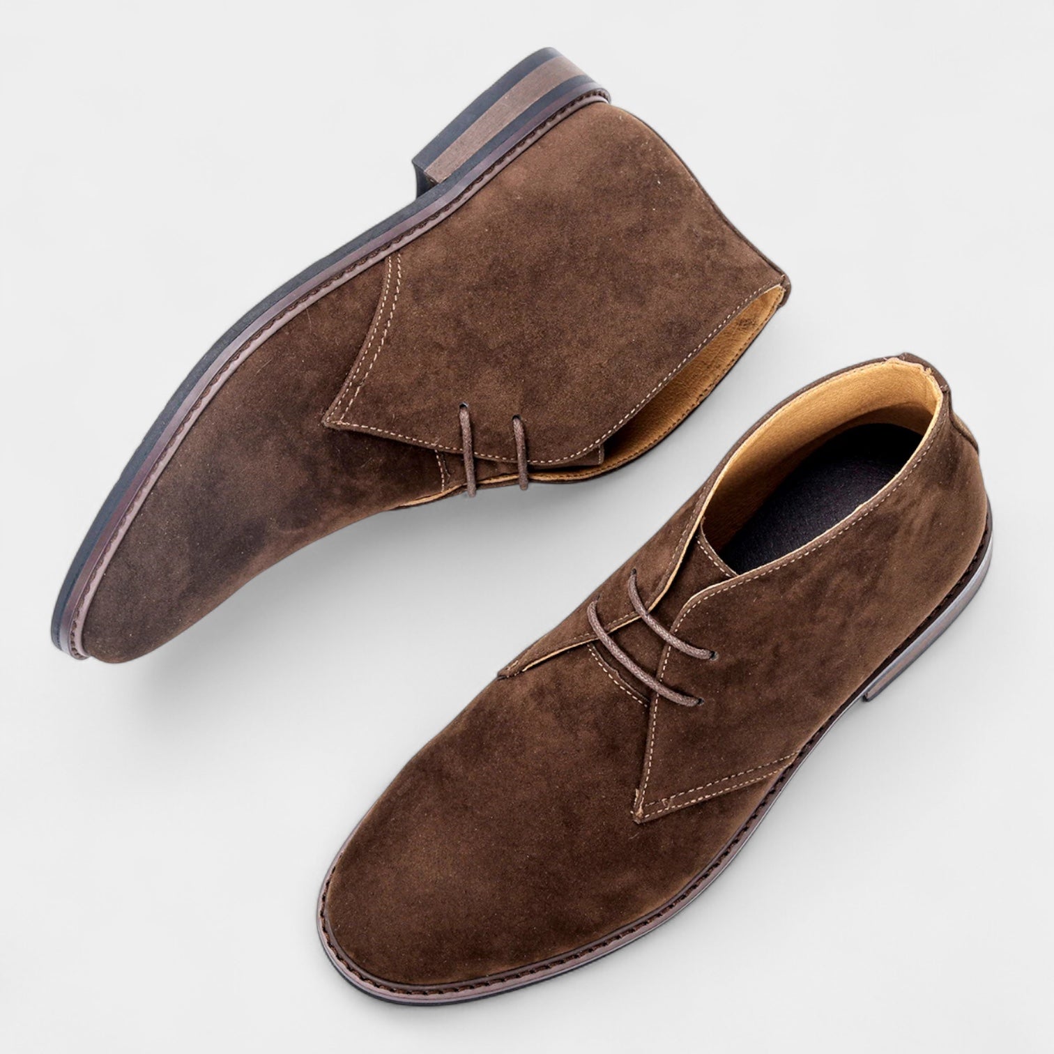 Suede Chukka Boots Two-Eyelet Lace-Up for Men