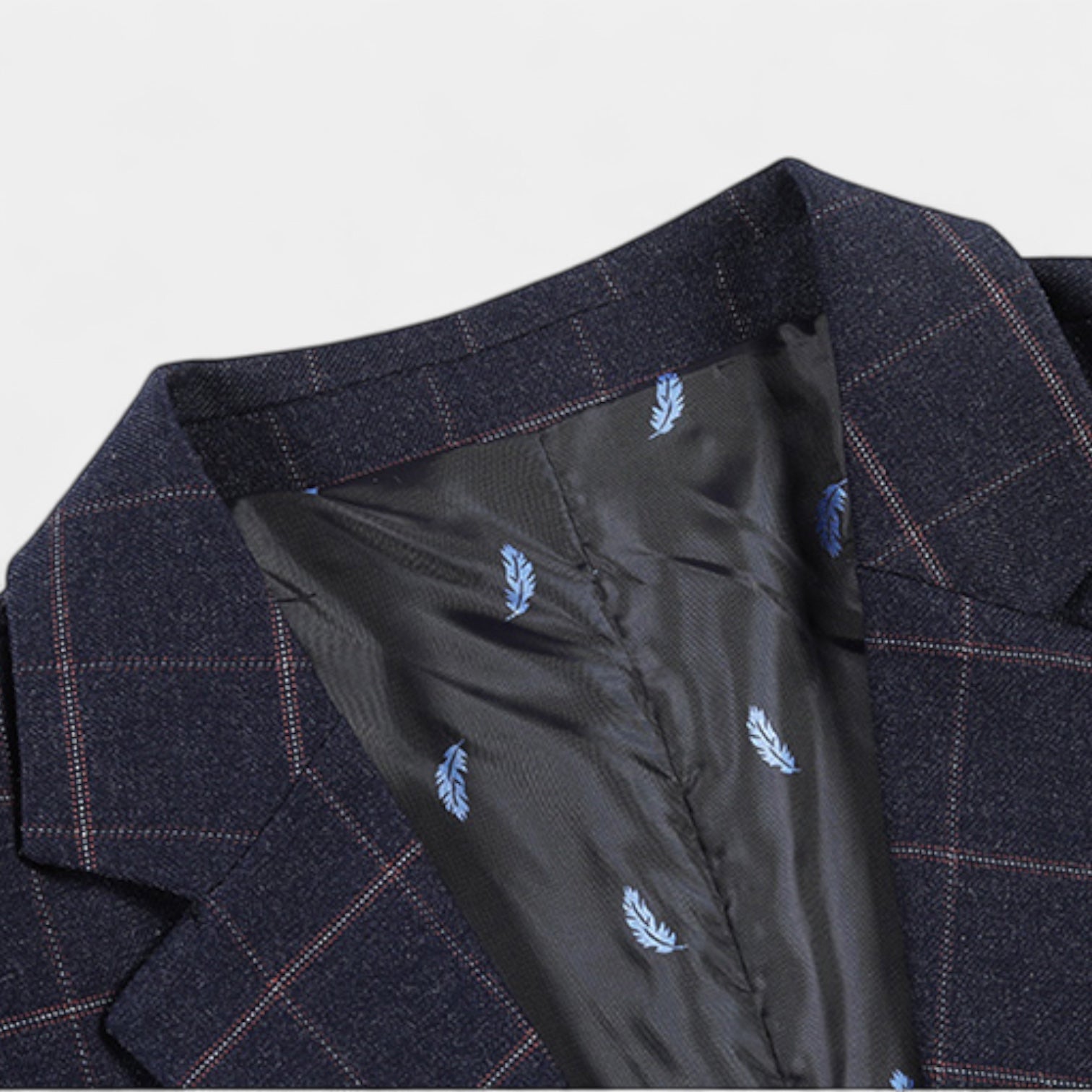 Single Breasted Check Blazer Tailored Fit for Men