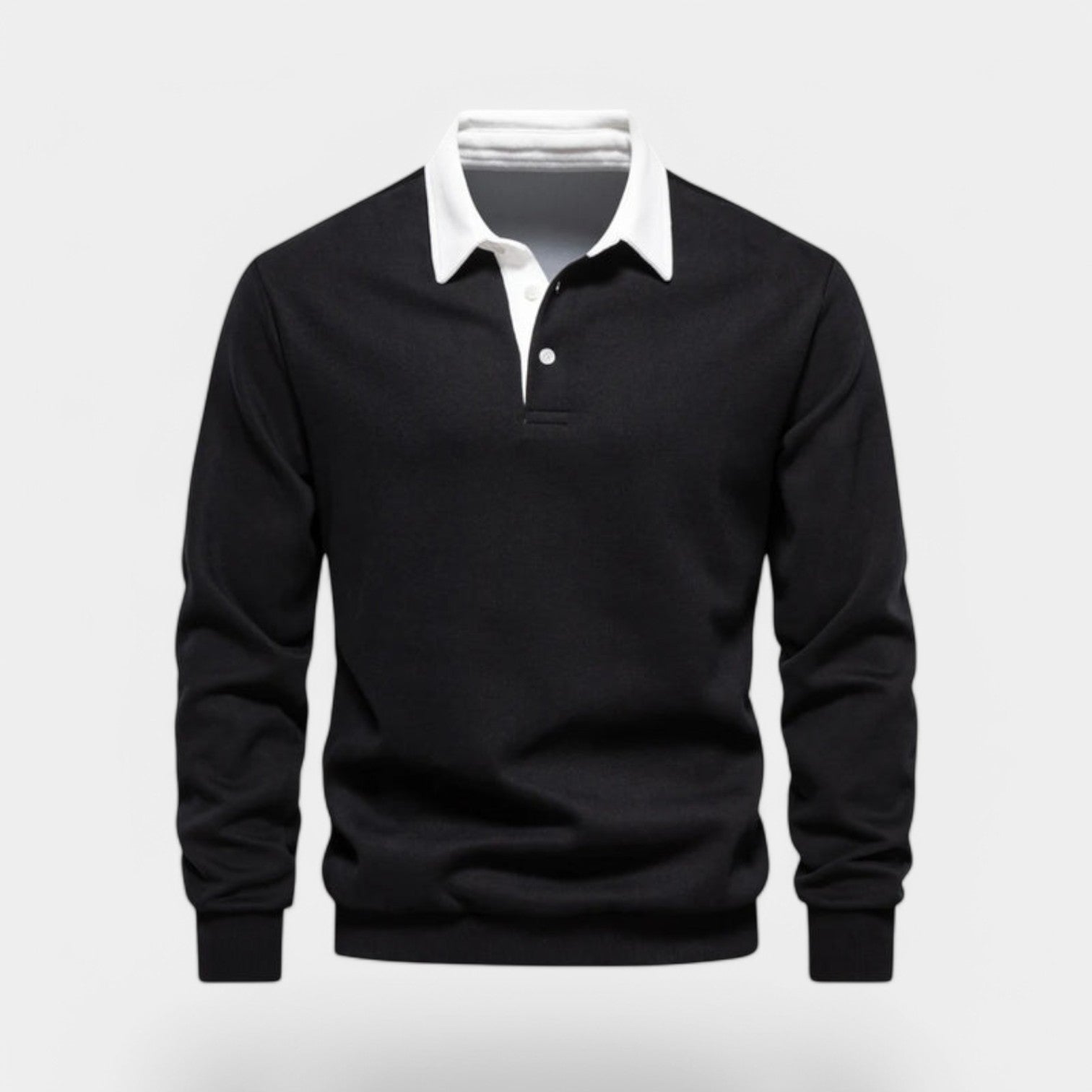 Dress Collar Polo Sweatshirt Cotton Pullover for Men