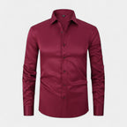 Slim Fit Cotton Blend Button-Down Dress Shirt for Men