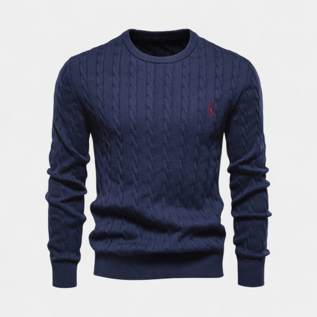Cable Knit Crew Neck Sweater Regular Fit for Men