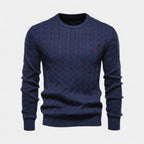 Cable Knit Crew Neck Sweater Regular Fit for Men