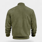 Soft Faux Suede Bomber Jacket Ribbed Cuffs for Men