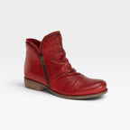Women's Leather Ankle Boots with Side Zip