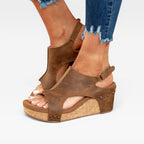 Women's Cork Wedge Platform Sandals