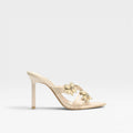 Women's Crystal Flower Strappy Mule Sandals