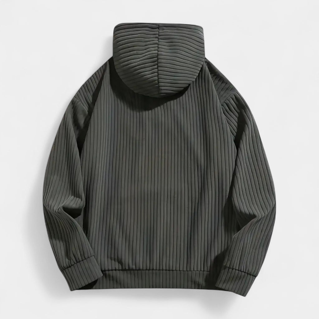 Corduroy Hoodie Relaxed Fit Kangaroo Pocket for Men