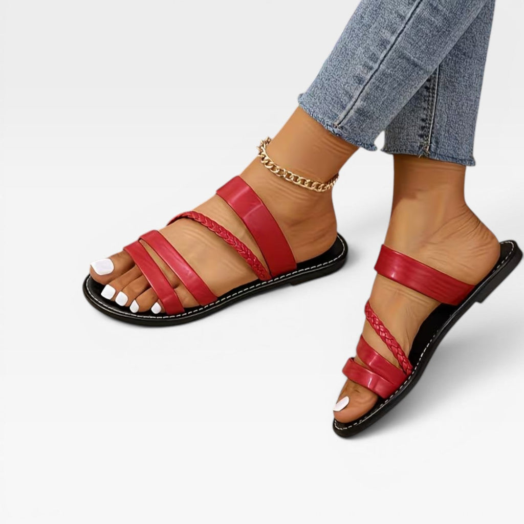 Women's Woven Braided Open-Toe Flat Sandals