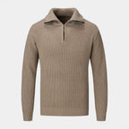 Waffle Knit Half-Zip Sweater Regular Fit for Men