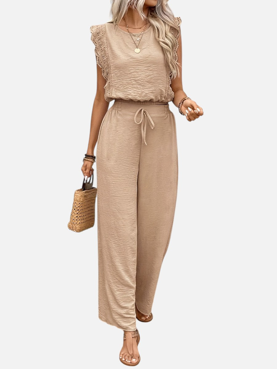 Women's Two-Piece Set with Wide Leg Trousers