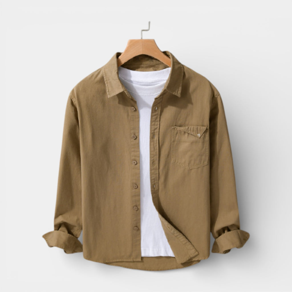 Long Sleeve Button-Down Shirt Relaxed Fit for Men