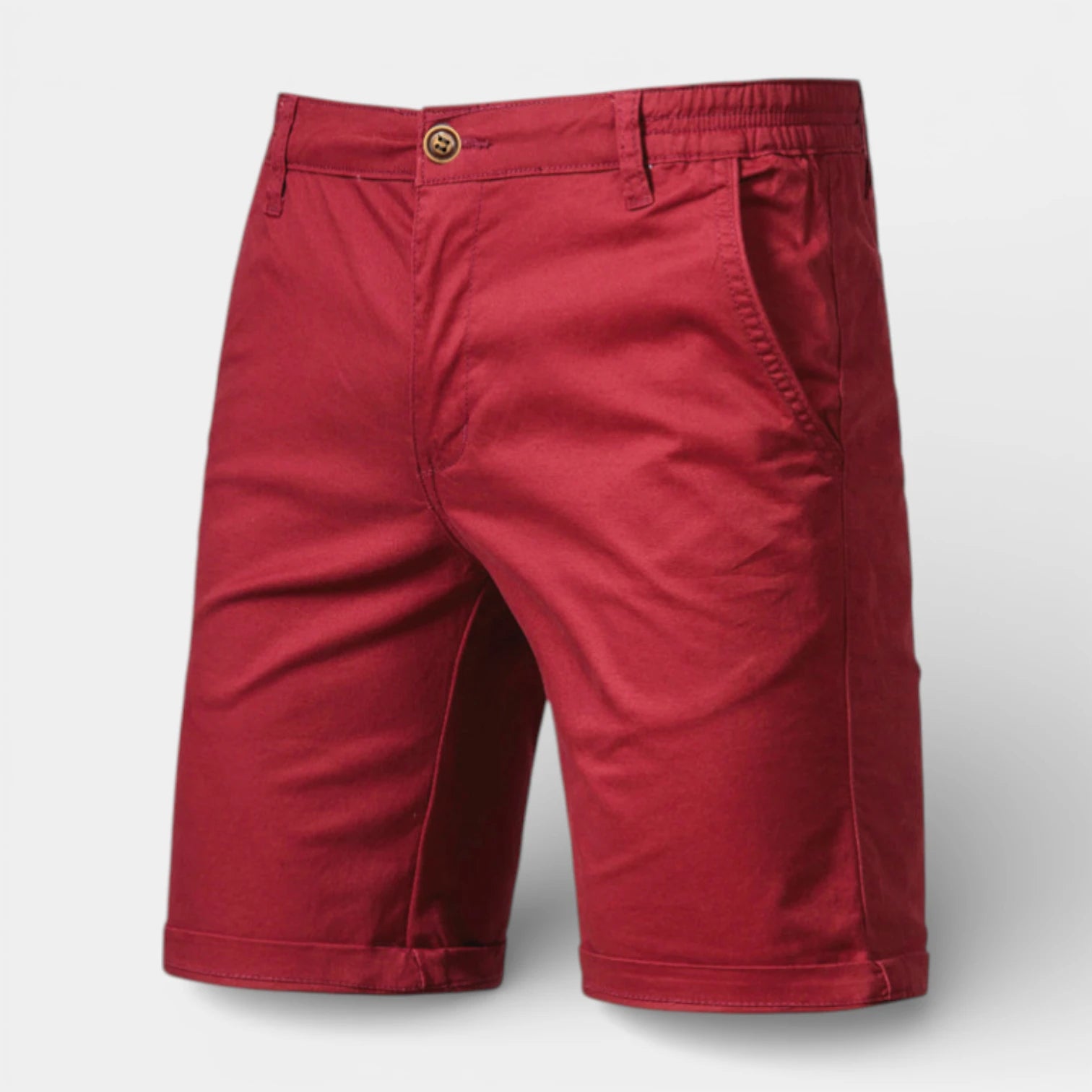 Chino Shorts Straight Fit Flat Front for Men