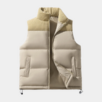 Quilted Puffer Vest Full-Zip Stand Collar for Men