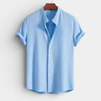 Textured Short Sleeve Button-Up Shirt Regular Fit for Men