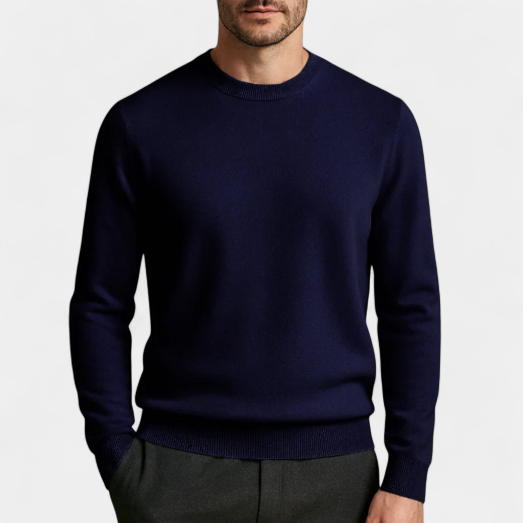 Wool Blend Crew Neck Sweater Regular Fit for Men