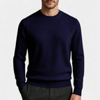 Wool Blend Crew Neck Sweater Regular Fit for Men