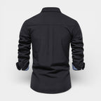 Long Sleeve Button-Up Shirt Contrast Cuff for Men